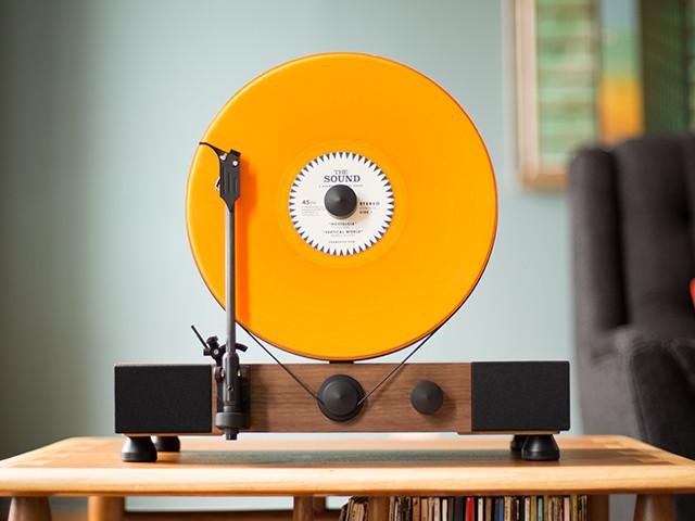 Vertical Vinyl Record Player with Bluetooth